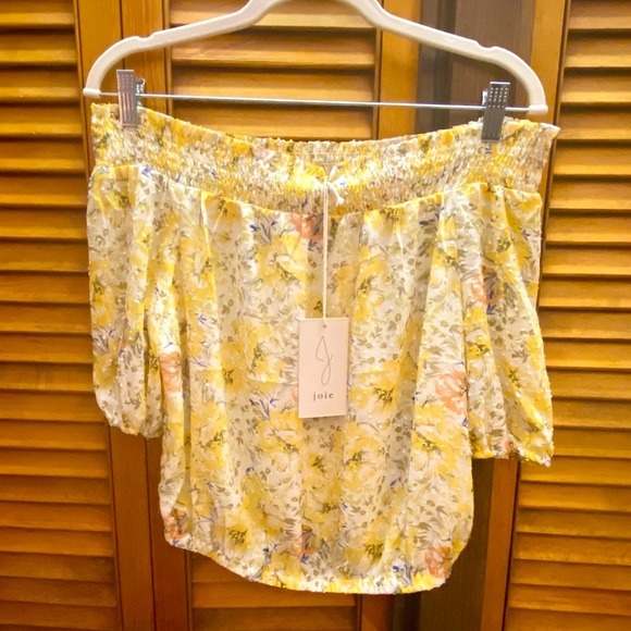 Joie Tops - Joie Yellow Floral Blouse